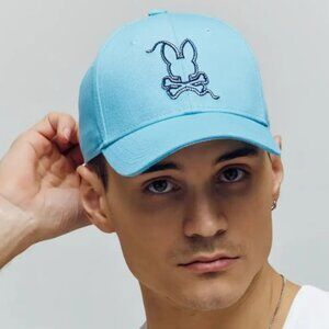 NEW Psycho Bunny Cyrus Collection Baseball Hat / Cap Baby Blue + Free Keychain!!